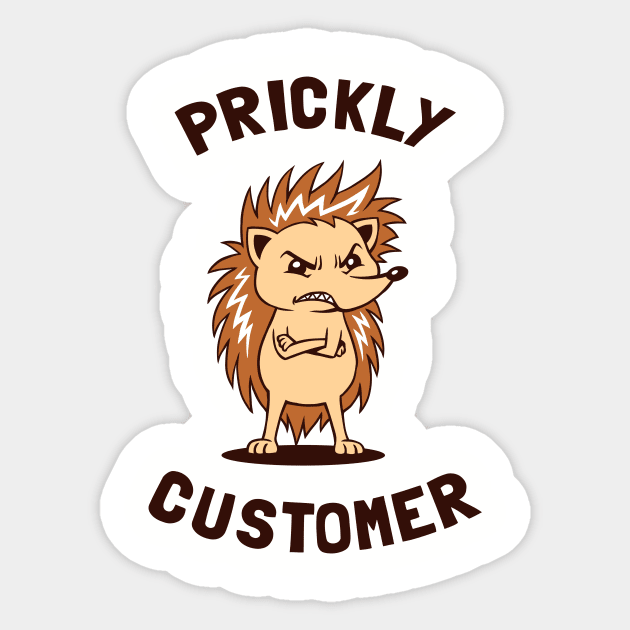 Hedgehog Prickly Customer Sticker by dumbshirts
